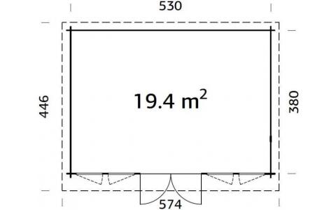 Domek narzędziowy - KAMIL C 550x400 19,4 m2