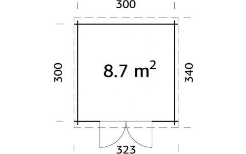 Domek narzędziowy - ROBERT D 320x320 8,7 m2