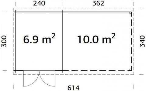 Wiata ogrodowa - ROBERT C 610x320 6,9+10,0 m2