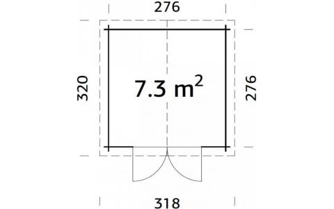 Domek narzędziowy - JANUSZ 296x296 7,3 m2