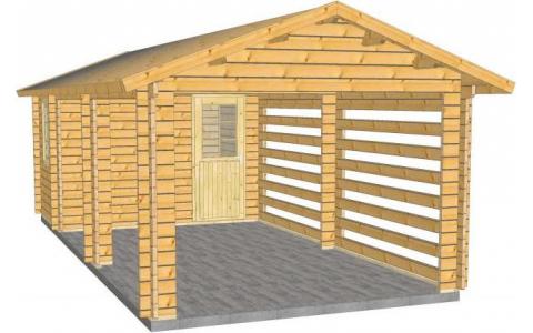 Garaż drewniany - STOCKHOLM 800x340 27m2
