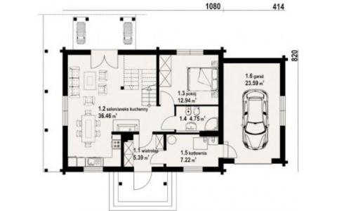 Dom mieszkalny - HOCZEW 7DW 1494x820 108.98m²
