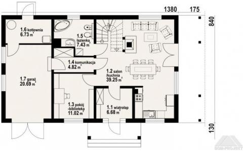 Dom mieszkalny - MILICZ 51 DWS 1555x970  139.7 m²