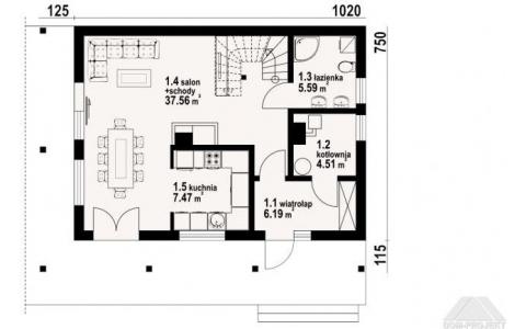 Dom mieszkalny - ŚWIDNICA 31 DWS 1145x865 101.79 m²