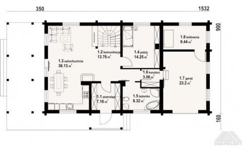 Dom mieszkalny - ZAWOJA DUŻA DW 13 1882x1060 144.43 m²