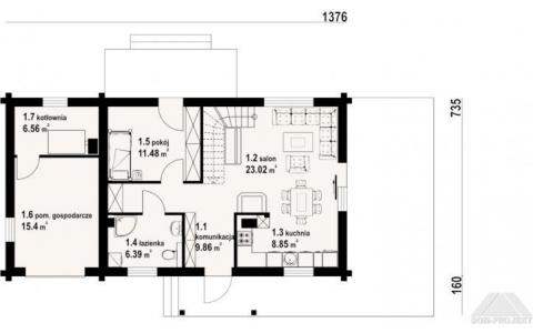 Dom mieszkalny - ZAWOJA DW 43 1376x895 102.4 m²
